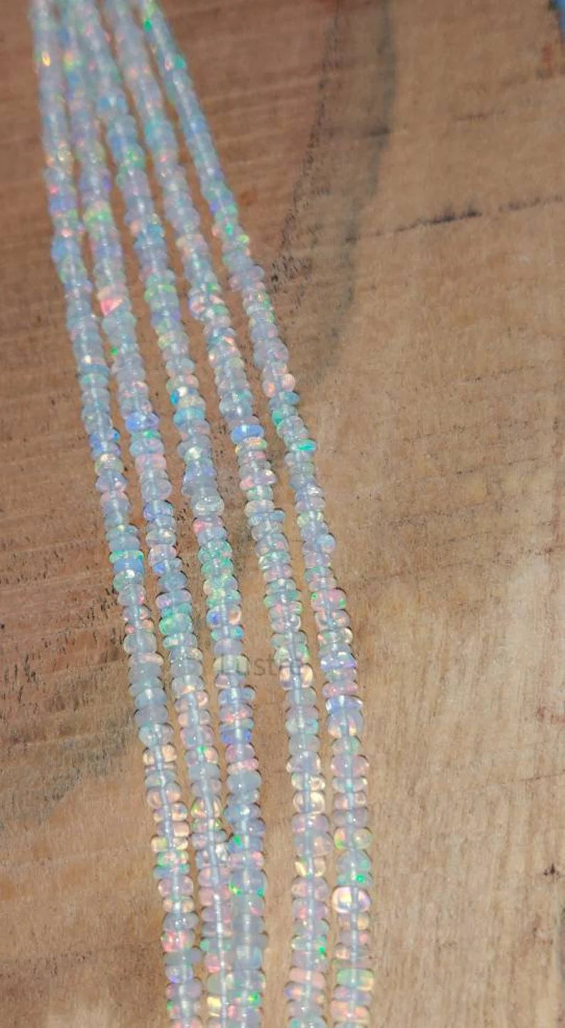 Ethiopian Opal Smooth Rondelle Beads Welo Opal Jewelry Handmade Gift Fire Opal ethiopia fire opal bead