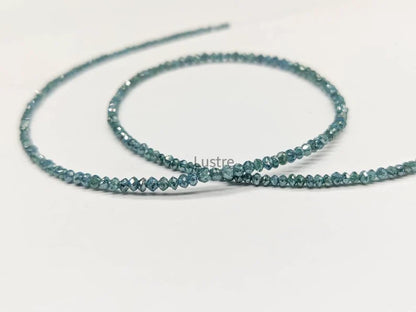 Blue Diamond Faceted Rondelle Natural 1.8 - 2.4 mm Blue 16 Inches Strands For Jewelry Making