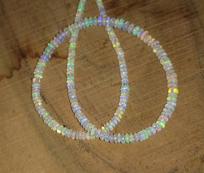 Fire Ethiopian Opal Bead 100% Natural Flashy Ethiopian Opal smooth rondelle Bead