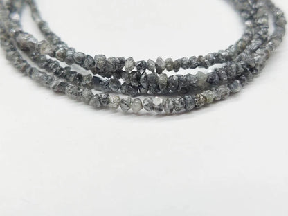 Dark Grey RAW Diamond Beads Strand 2-4 mm AAA+ Quality BESTSELLER Fancy Natural Gray Uncut Rough Diamond Jewelry Beads