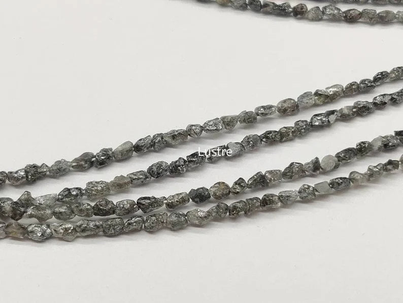 Grey Uncut Diamond Bead 2 - 3 mm Fancy Color 100% Natural Diamond Beads