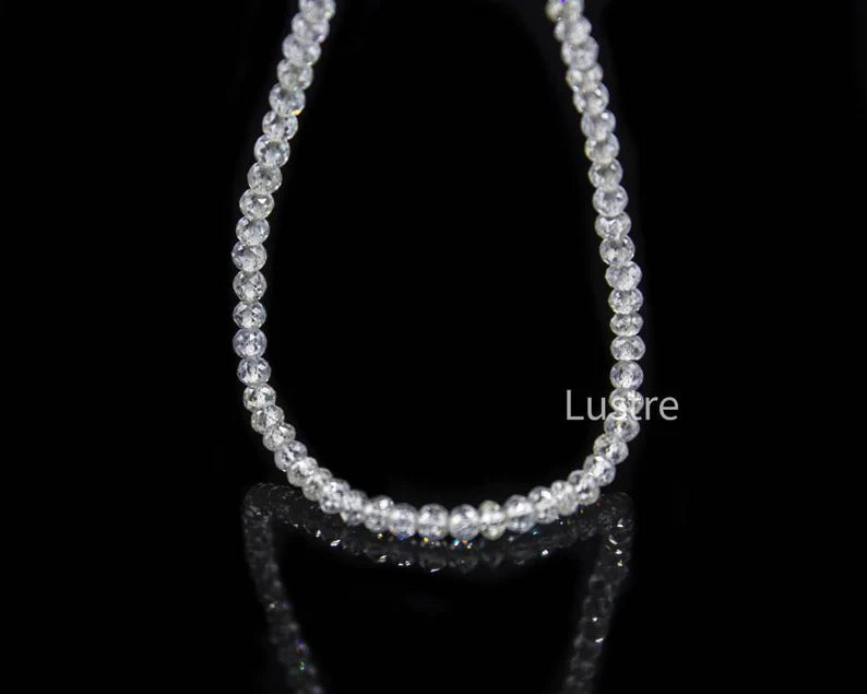 Clear White Diamond Bead 2.5 - 3.8 mm Natural Rare Rondelle Diamond Faceted Beads