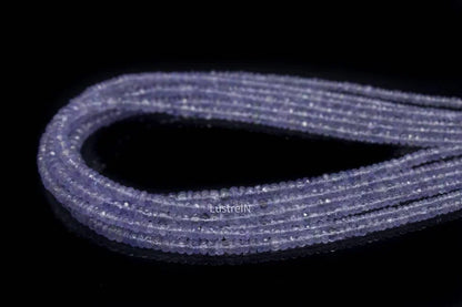 Tanzanite Faceted Rondelle Natural 3.5 - 4.5 mm Tanzanite Faceted Bead Strands For Jewelry Making