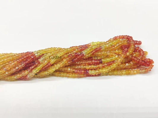 Yellow Sapphire Rondelle Beads 2.5 - 3.5 mm Natural Shaded Gemstone Beads For Jewelry Making