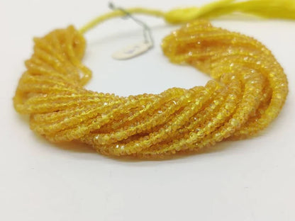 Yellow Sapphire Faceted Rondelle Beads 2.5 - 3.5 mm Yellow Sapphire Beads