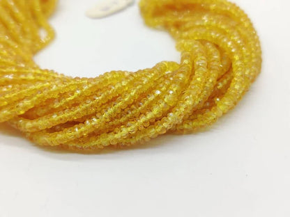 Yellow Sapphire Faceted Rondelle Beads 2.5 - 3.5 mm Yellow Sapphire Beads