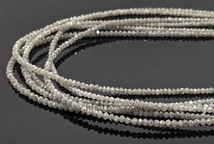 AAA+ Quality Grey Diamond Faceted  1.8 - 2.4 mm Rondelle Beads