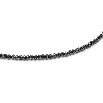 AAA+ Excellent Black Diamond Faceted 1.5 - 2.3 Rondelle 16 Inches Necklace