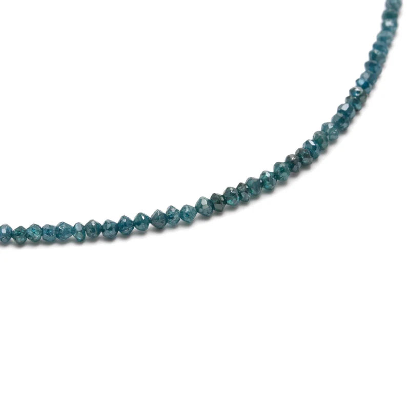 AAA+ Blue Diamond Faceted Rondelle 1.8 - 2.4 mm Beaded 16 Inches Necklace