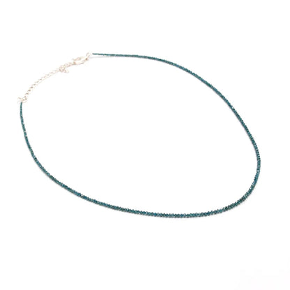 AAA+ Blue Diamond Faceted Rondelle 1.8 - 2.4 mm Beaded 16 Inches Necklace