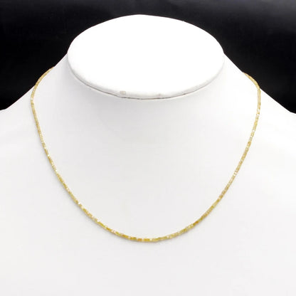 Natural Sparkling Yellow Diamond 1.5 - 2.5 mm Cube Faceted 16 Inches Necklace