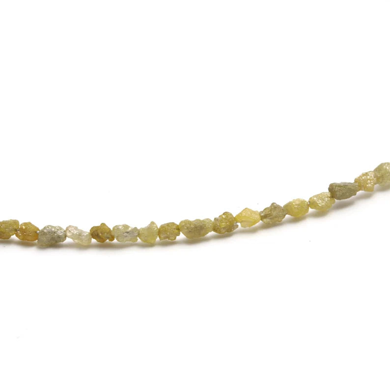 100% Natural Tumble Uncut Diamond Raw Rough 2.5 - 4 mm Beaded 16 Inches Necklace