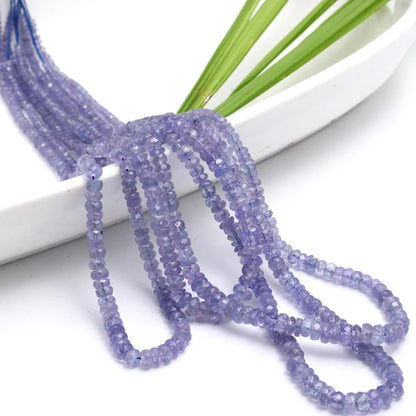 Tanzanite Faceted Rondelle 3- 5.5 Beads Strands Tanzania Beads For Jewelry Making