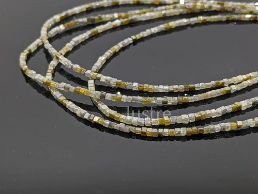 100% Natural Multi Cube Diamond Bead 1.5 - 2.5 mm Cube Diamond Bead 14 Inches Strands