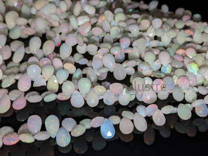 AAA+ Quality Natural Welo Fire Ethiopian Opal Beads Faceted Teardrop Opal Beads