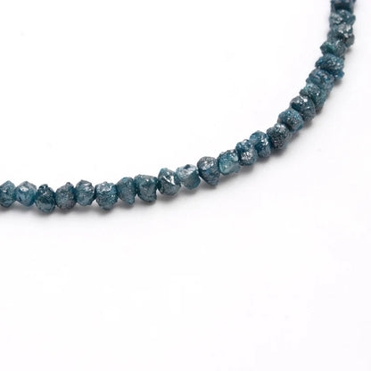 Blue Diamond Natural Blue Raw Rough  3.5 - 4.5 mm Beaded 16 Inches Necklace