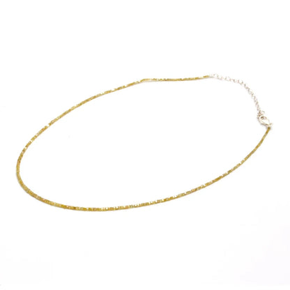 Natural Sparkling Yellow Diamond 1.5 - 2.5 mm Cube Faceted 16 Inches Necklace