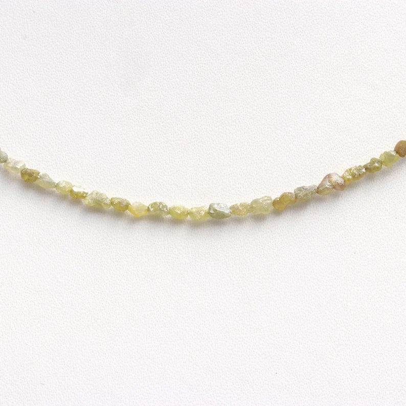 100% Natural Tumble Uncut Diamond Raw Rough 2.5 - 4 mm Beaded 16 Inches Necklace