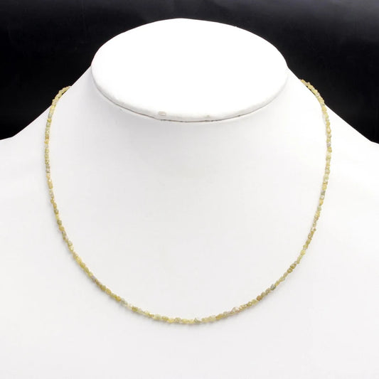 100% Natural Tumble Uncut Diamond Raw Rough 2.5 - 4 mm Beaded 16 Inches Necklace