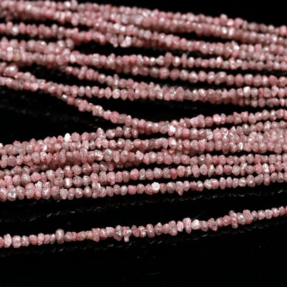 Pink Rough Diamond Strands 2 - 2.5 mm Natural Raw Diamond Uncut Full Length Strands