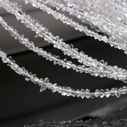 AAA+ Clear White Herkimer Diamond Quartz Nuggets Beads Raw 16 Inches Strands