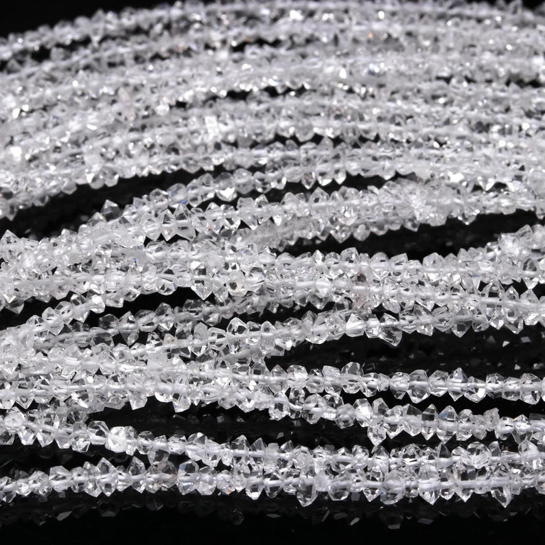 AAA+ Clear White Herkimer Diamond Quartz Nuggets Beads Raw 16 Inches Strands
