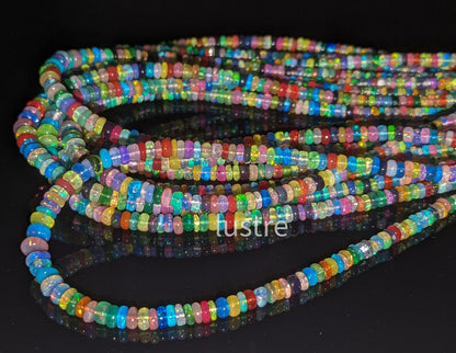 Ethiopian Opal Beads 100% Natural Ethiopia Opal Beads 4 - 6 mm Smooth Rondelle Beads