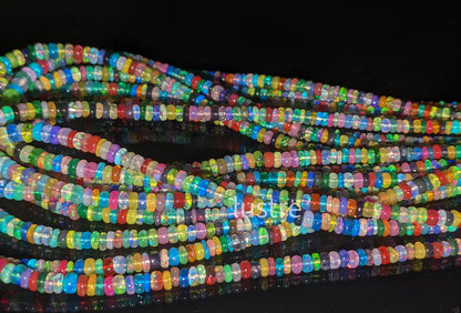 Ethiopian Opal Beads 100% Natural Ethiopia Opal Beads 4 - 6 mm Smooth Rondelle Beads