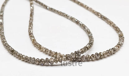 100% Natural Champagne Diamond 1.8 - 2.4 mm Faceted Rondelle Bead Diamond Bead