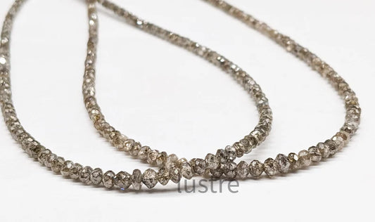 100% Natural Champagne Diamond 1.8 - 2.4 mm Faceted Rondelle Bead Diamond Bead
