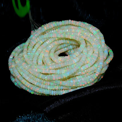 Ethiopian Opal Faceted Rondelle Bead 4 - 5 mm Ethiopia Opal Bead Faceted Bead