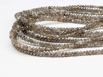 100% Natural Champagne Diamond 1.8 - 2.4 mm Faceted Rondelle Bead Diamond Bead