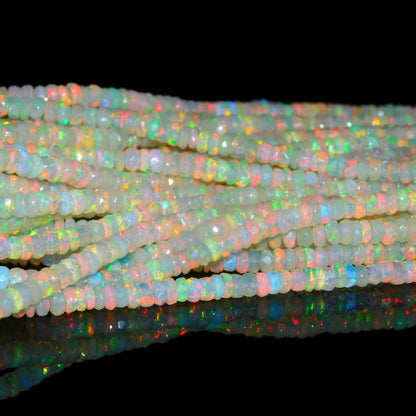 Ethiopian Opal Faceted Rondelle Bead 4 - 5 mm Ethiopia Opal Bead Faceted Bead