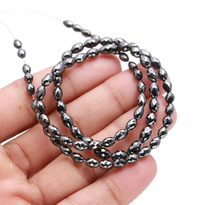 100% Natural Black Diamond Bead 4 - 6.5 mm Black Diamond Bead 16 Inches Strands