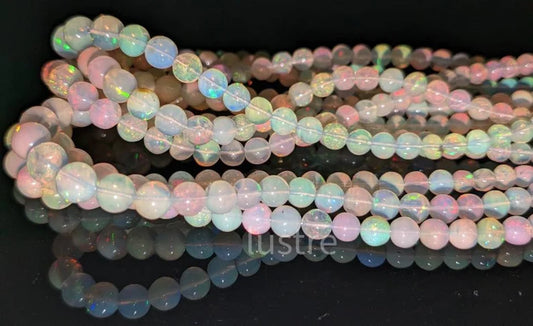 Ethiopian Opal Beads AAA+ Welo Fire Quality Ethiopia Opal Beads 100% Natural Ethiopian Opal Smooth Round Beads