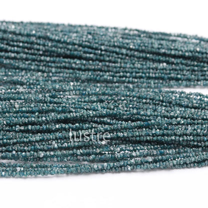 Blue Rough Uncut Diamond Bead 2 - 3 mm Natural Raw Nugget 15.5 Inches Strands