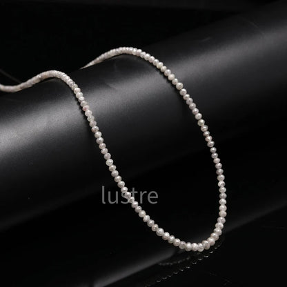100% Natural White Diamond 3 - 4.2 mm Natural Faceted Rondelle Beads 15 Inches Strands
