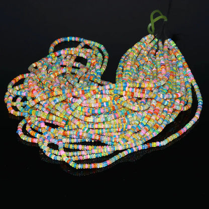Ethiopian Opal Disco Smooth Rondelle Bead Welo Opal Bead Multi Color Opal Plain Rondelle bead Opal Plain Bead