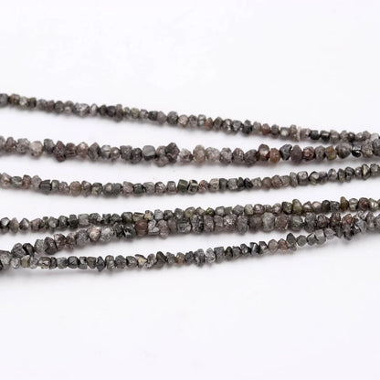 Dark Grey Raw Rough Diamond Bead 2 - 3 mm Top Quality Fancy Gray Uncut Rough Beads