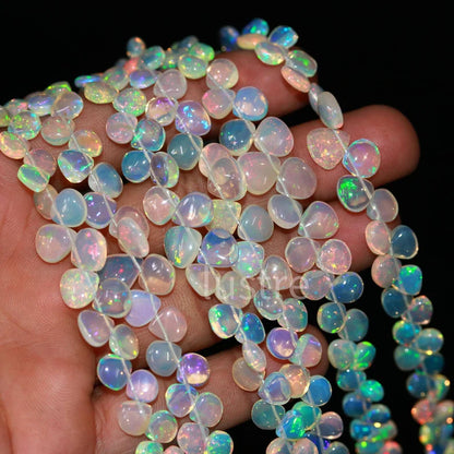 Ethiopian Opal Beads 100% Natural Pear Shape Welo Fire Smooth Ethiopia Beads