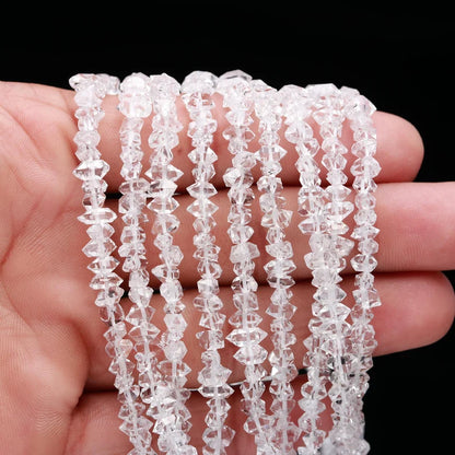 AAA+ Clear White Herkimer Diamond Quartz Nuggets Beads Raw 16 Inches Strands