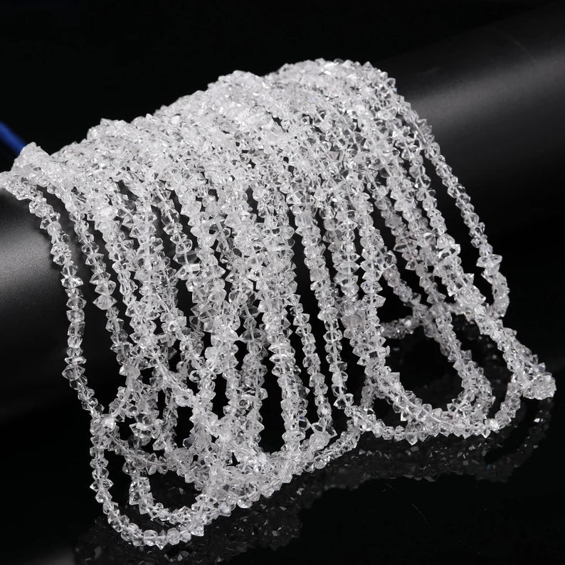 AAA+ Clear White Herkimer Diamond Quartz Nuggets Beads Raw 16 Inches Strands