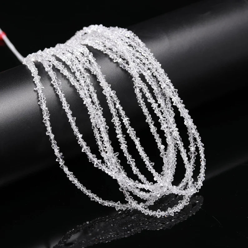 AAA+ Clear White Herkimer Diamond Quartz Nuggets Beads Raw 16 Inches Strands