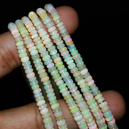 Ethiopian Opal Smooth Rondelle Bead 100% Natural Top Quality Ethiopian Opal Bead