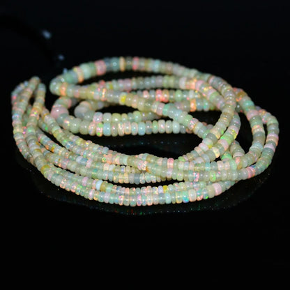 Ethiopian Opal Smooth Rondelle Bead 100% Natural Top Quality Ethiopian Opal Bead