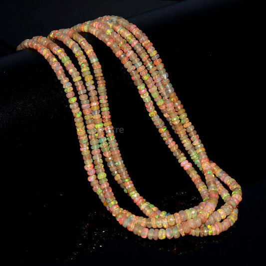 Ethiopia Opal Bead 5mm Ethiopia Opal Faceted Rondelle Bead