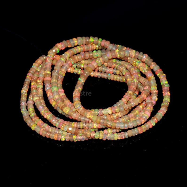 Ethiopia Opal Bead 5mm Ethiopia Opal Faceted Rondelle Bead