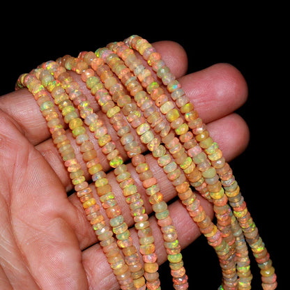 Ethiopia Opal Bead 5mm Ethiopia Opal Faceted Rondelle Bead