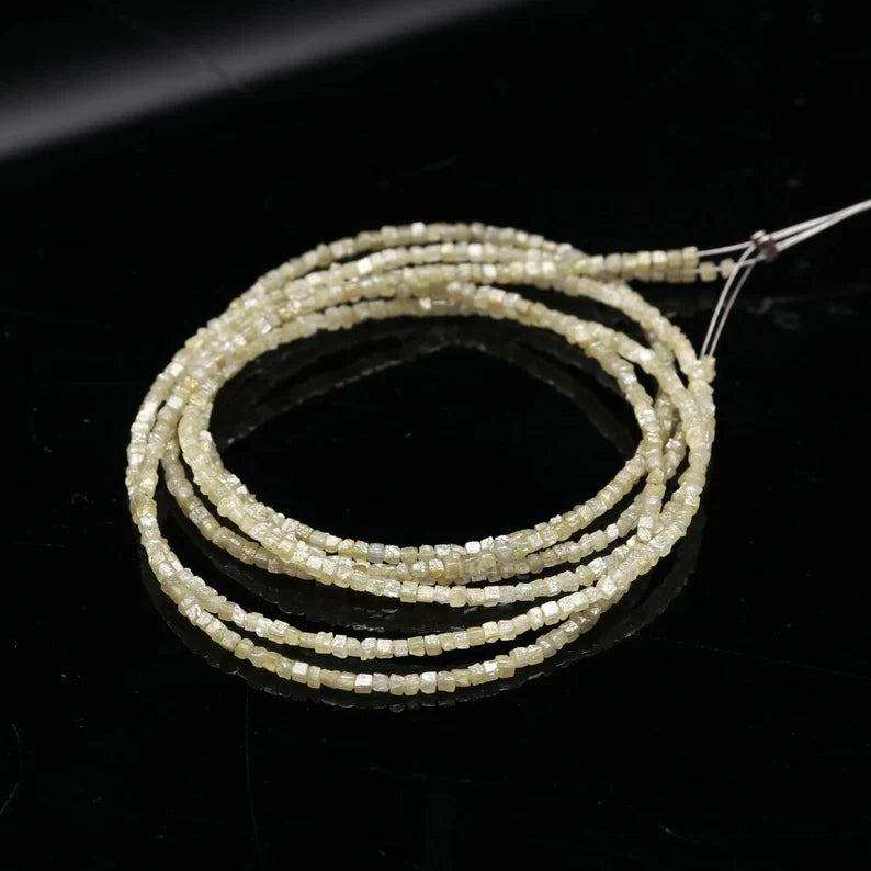 Yellow Uncut Diamond Beads 1.5 - 2.5 mm AAA+ Natural Diamond Box Bead