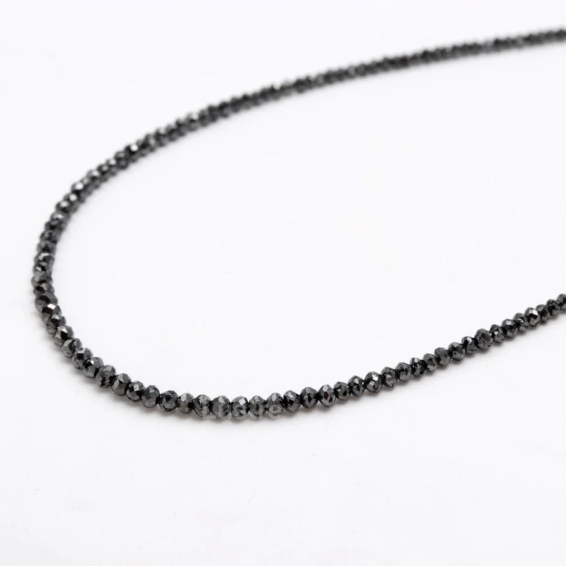 Black Diamond 1.5 - 2.5 mm Faceted Bead Sparkling Beads For Jewelry Making